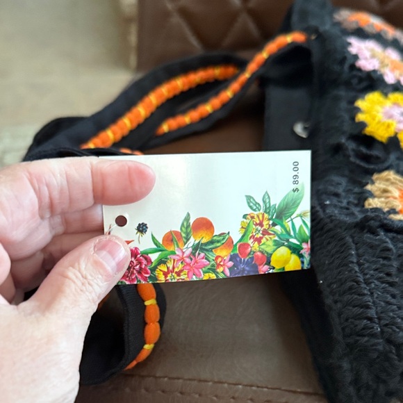 NWT Colorful Crochet Pattern Tote Bag - Picture 5 of 8